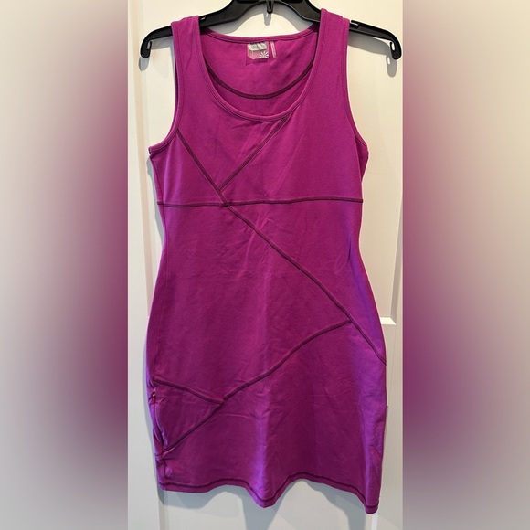 Women’s Athleta Sleeveless Bodycon Tank Dress Pink With Zipper Pocket Size small - Picture 1 of 7